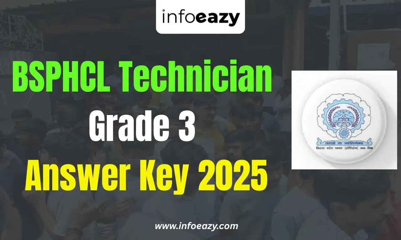 BSPHCL Technician Grade 3 Answer Key 2025
