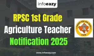 RPSC 1st Grade Agriculture Teacher Notification 2025