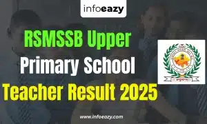RSMSSB Upper Primary School Teacher Result 2025