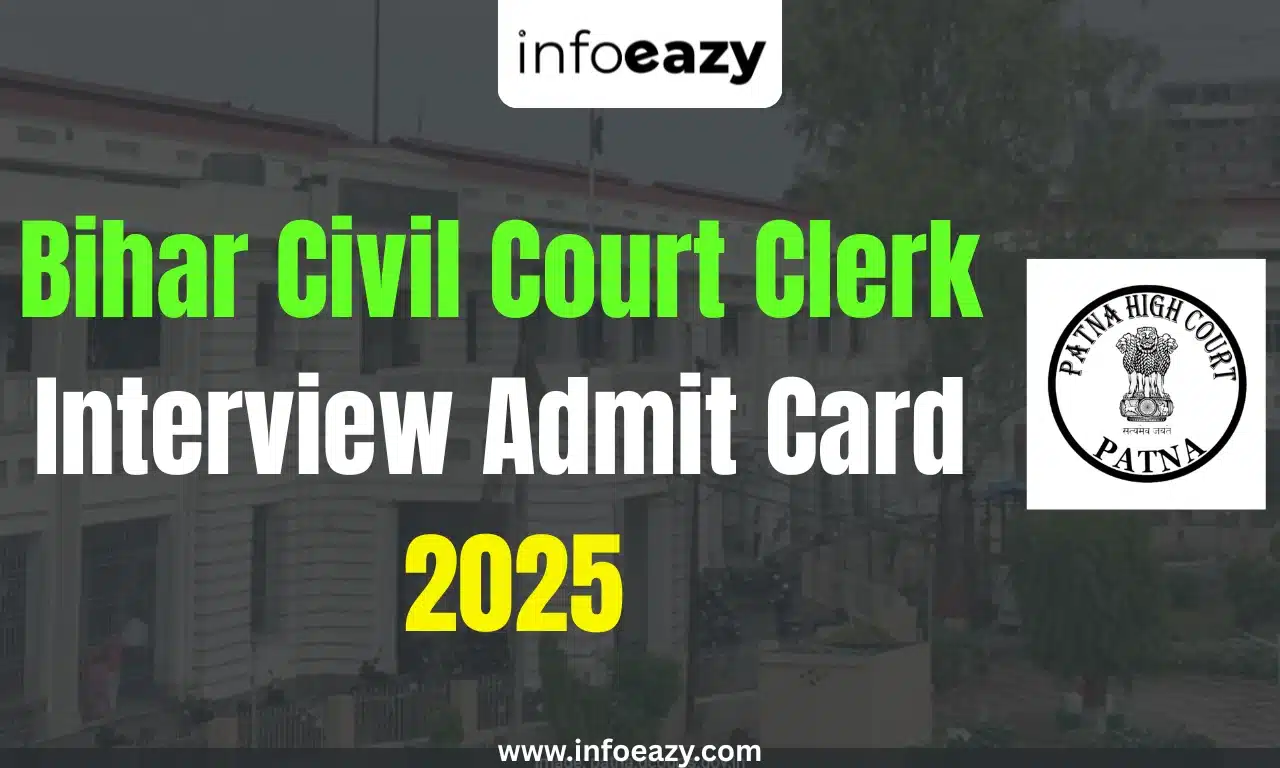 Bihar Civil Court Clerk Interview Admit Card 2025