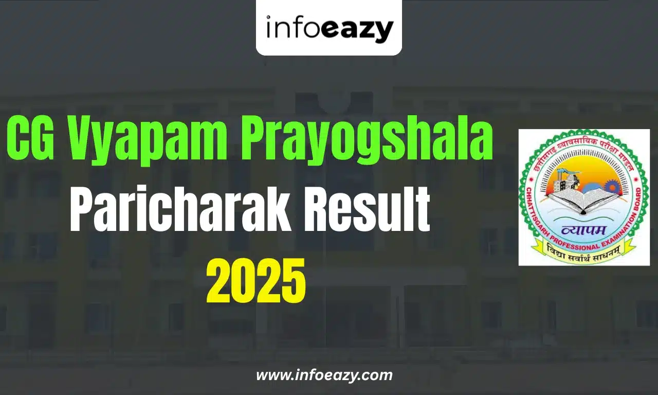 CG Vyapam Prayogshala Paricharak Result 2025