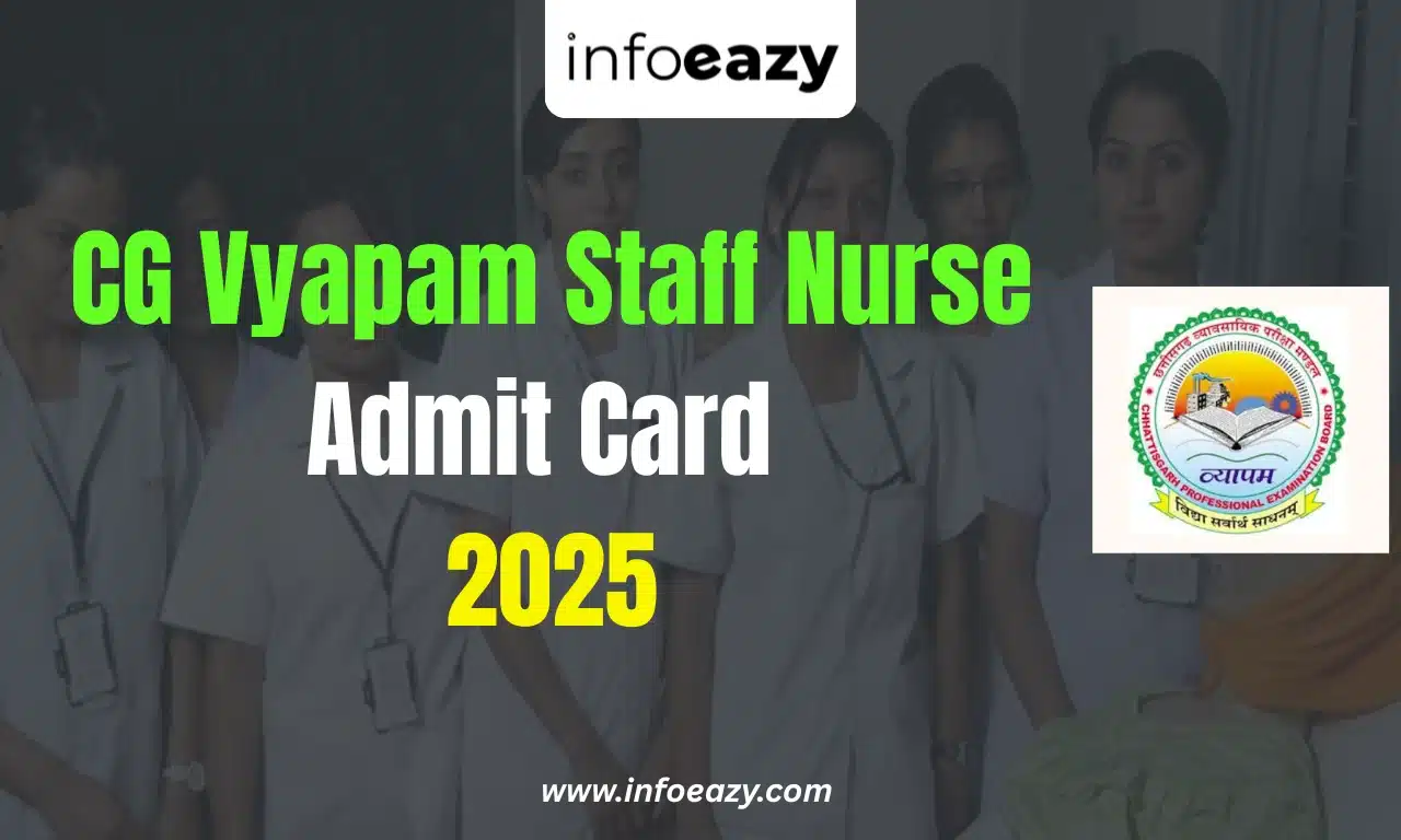 CG Vyapam Staff Nurse Admit Card 2025