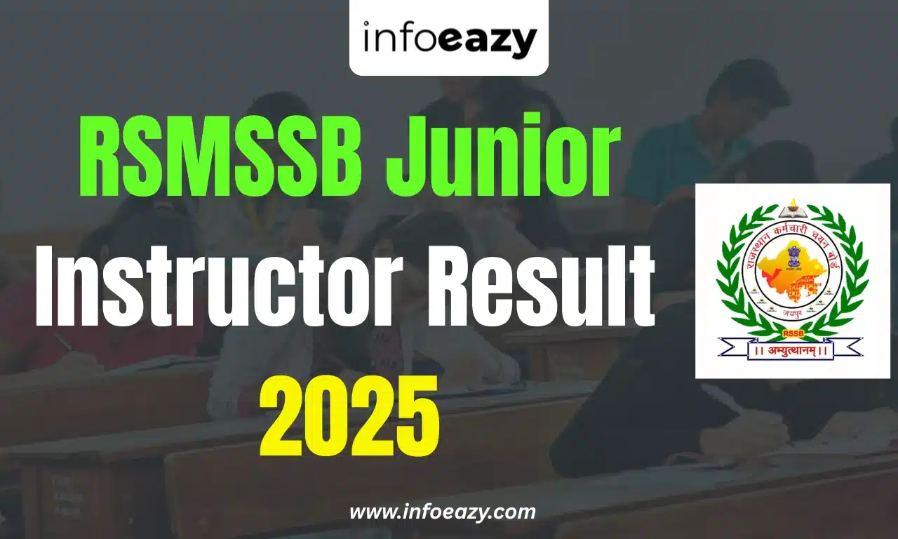 RSMSSB Junior Instructor Result 2025