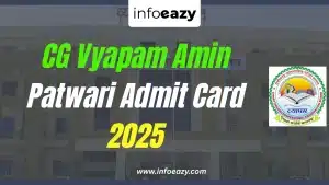 CG Vyapam Amin Patwari Admit Card 2025